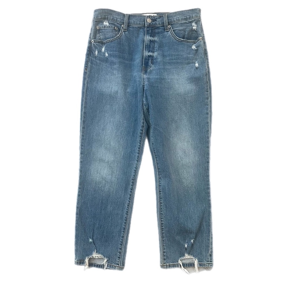 DAZE ORGANIC COTTON Distressed Straight leg Blue Jeans size 30, made in Vietnam